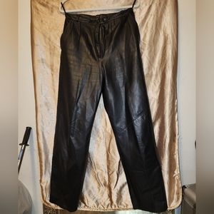 Cedars Black Leather Pants